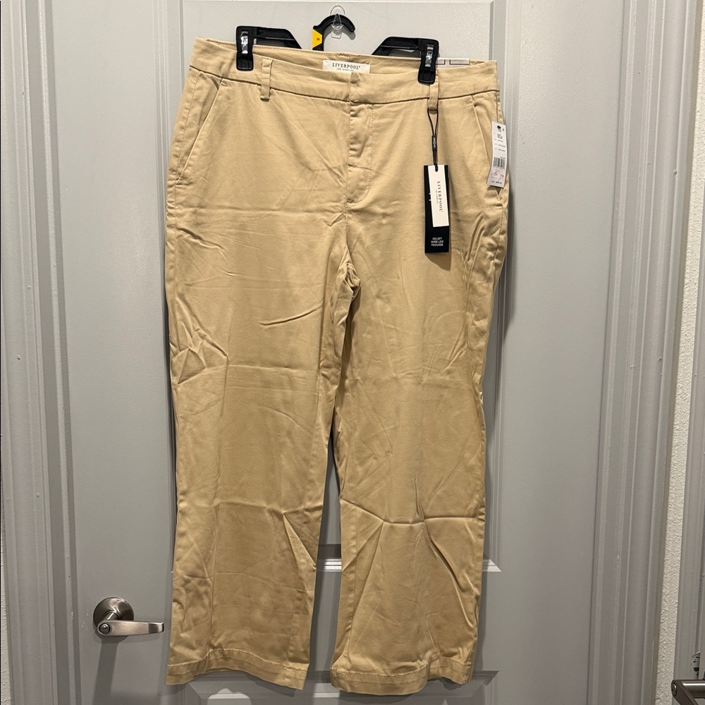 Liverpool Tan Kelsey Wide-Leg Trousers | Sz 32P